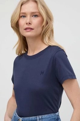 Zdjęcie produktu Marella t-shirt bawełniany damski kolor granatowy