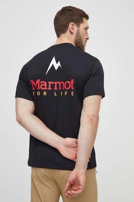 Zdjęcie produktu Marmot t-shirt sportowy Marmot For Life kolor czarny z nadrukiem