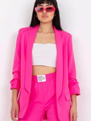 Zdjęcie produktu Marynarka damska oversize - różowa Italy Moda