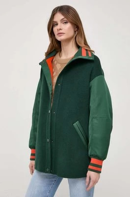Zdjęcie produktu MAX&Co. kurtka wełniana kolor zielony przejściowa oversize 2416081011200