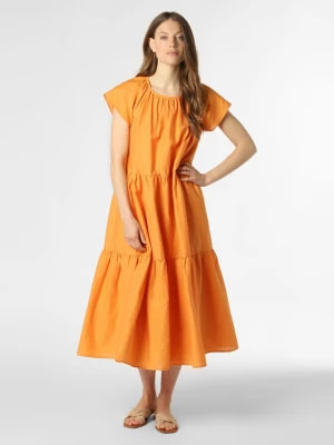 Zdjęcie produktu Max Mara Weekend Sukienka damska z domieszką lnu Kobiety Bawełna pomarańczowy jednolity,