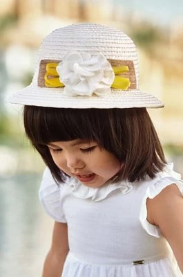 Zdjęcie produktu Mayoral kapelusz z domieszką lnu kolor biały