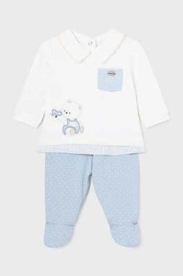 Zdjęcie produktu Mayoral Newborn komplet niemowlęcy z domieszką lnu kolor niebieski
