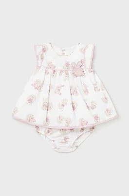 Zdjęcie produktu Mayoral Newborn sukienka bawełniana niemowlęca kolor różowy mini rozkloszowana