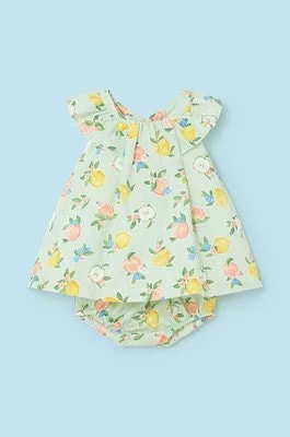 Zdjęcie produktu Mayoral Newborn sukienka bawełniana niemowlęca kolor zielony mini rozkloszowana