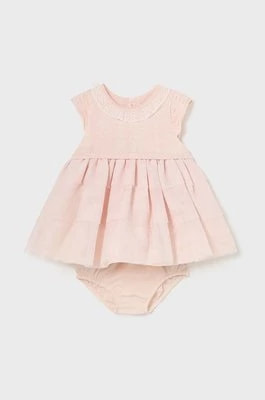 Zdjęcie produktu Mayoral Newborn sukienka niemowlęca kolor beżowy mini rozkloszowana