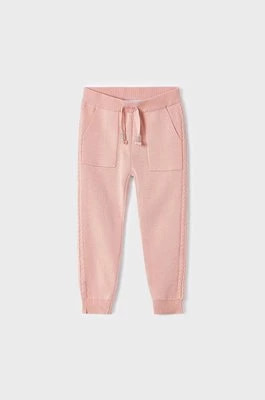 Zdjęcie produktu Mayoral spodnie dresowe dziecięce kolor różowy gładkie