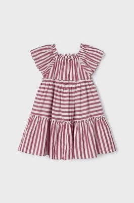 Zdjęcie produktu Mayoral sukienka bawełniana dziecięca kolor bordowy mini rozkloszowana