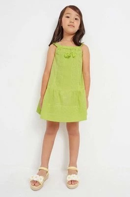 Zdjęcie produktu Mayoral sukienka bawełniana dziecięca kolor zielony midi prosta