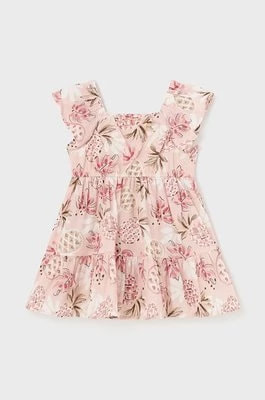 Zdjęcie produktu Mayoral sukienka bawełniana niemowlęca kolor różowy mini rozkloszowana