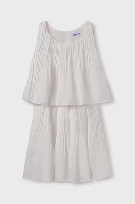 Zdjęcie produktu Mayoral sukienka dziecięca kolor beżowy mini rozkloszowana