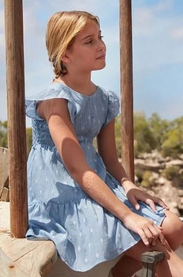 Zdjęcie produktu Mayoral sukienka dziecięca kolor niebieski mini rozkloszowana