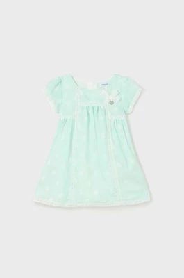 Zdjęcie produktu Mayoral sukienka niemowlęca kolor turkusowy mini rozkloszowana
