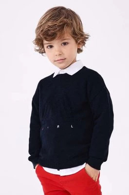 Zdjęcie produktu Mayoral sweter z domieszką wełny dziecięcy kolor granatowy lekki