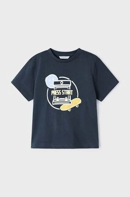 Zdjęcie produktu Mayoral t-shirt bawełniany dziecięcy kolor czarny z nadrukiem