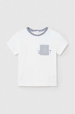 Zdjęcie produktu Mayoral t-shirt bawełniany niemowlęcy kolor biały z nadrukiem