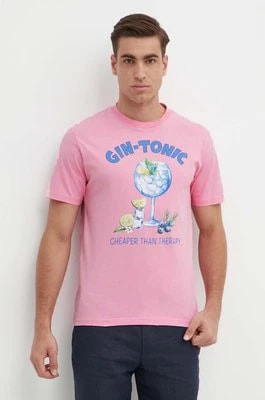 Zdjęcie produktu MC2 Saint Barth t-shirt bawełniany męski kolor różowy z nadrukiem