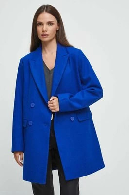 Zdjęcie produktu Medicine płaszcz z domieszką wełny kolor niebieski przejściowy dwurzędowy