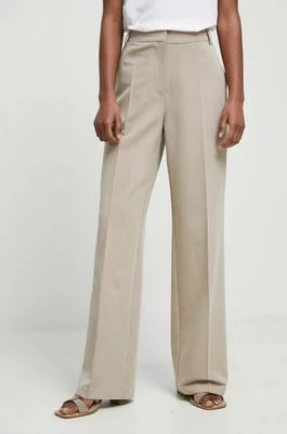 Zdjęcie produktu Medicine spodnie damskie kolor beżowy szerokie high waist
