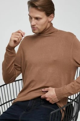 Zdjęcie produktu Medicine sweter męski kolor brązowy lekki z golferm
