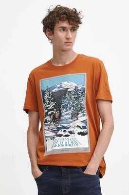 Zdjęcie produktu Medicine t-shirt bawełniany męski kolor brązowy z nadrukiem