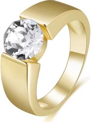 Zdjęcie produktu METROPOLITAN Pozłacany pierścionek z kryształem Swarovski rozmiar: 52