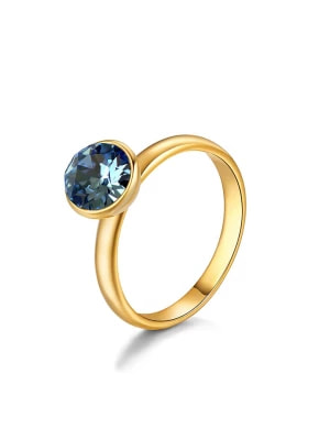 Zdjęcie produktu METROPOLITAN Pozłacany pierścionek z kryształem Swarovski rozmiar: 58