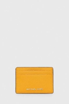 Zdjęcie produktu MICHAEL Michael Kors etui na karty skórzane kolor żółty
