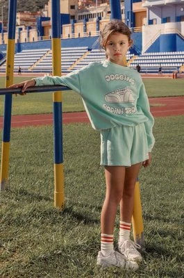 Zdjęcie produktu Mini Rodini bluza bawełniana dziecięca Jogging kolor niebieski z nadrukiem
