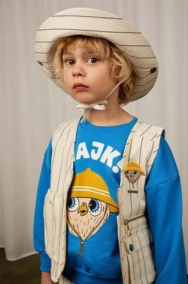 Zdjęcie produktu Mini Rodini bluza bawełniana dziecięca Hike kolor niebieski z nadrukiem