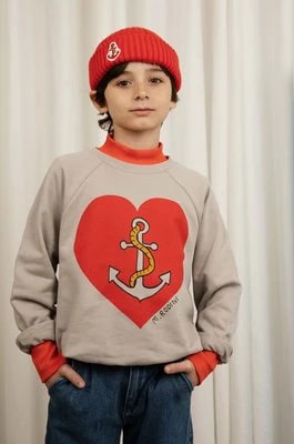 Zdjęcie produktu Mini Rodini bluza bawełniana dziecięca kolor szary z nadrukiem