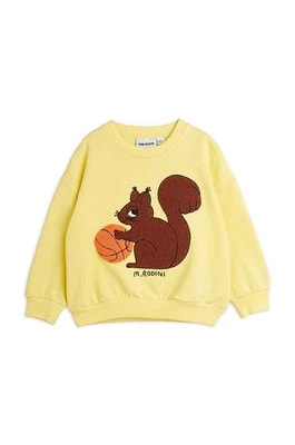 Zdjęcie produktu Mini Rodini bluza bawełniana dziecięca Squirrel kolor żółty z aplikacją