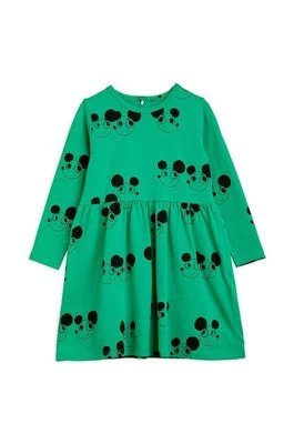 Zdjęcie produktu Mini Rodini sukienka dziecięca kolor zielony mini rozkloszowana