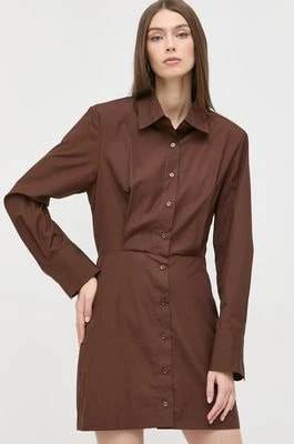 Zdjęcie produktu Miss Sixty sukienka bawełniana kolor brązowy mini prosta