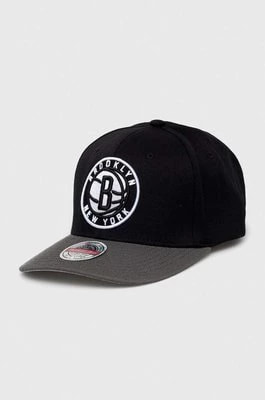 Zdjęcie produktu Mitchell&Ness czapka z daszkiem z domieszką wełny Brooklyn Nets kolor czarny z aplikacją