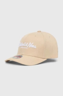 Zdjęcie produktu Mitchell&Ness czapka z daszkiem z domieszką wełny kolor beżowy z aplikacją