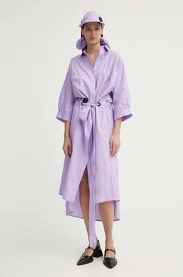 Zdjęcie produktu MMC STUDIO sukienka bawełniana kolor fioletowy midi rozkloszowana FELIA.DRESS