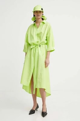 Zdjęcie produktu MMC STUDIO sukienka bawełniana kolor zielony midi rozkloszowana FELIA.DRESS