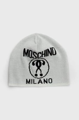 Zdjęcie produktu Moschino czapka wełniana kolor szary wełniana