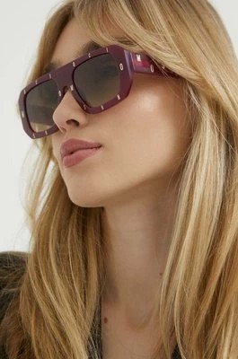 Zdjęcie produktu Moschino okulary przeciwsłoneczne damskie kolor fioletowy