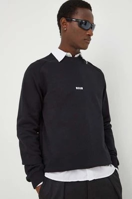 Zdjęcie produktu MSGM bluza bawełniana męska kolor czarny gładka