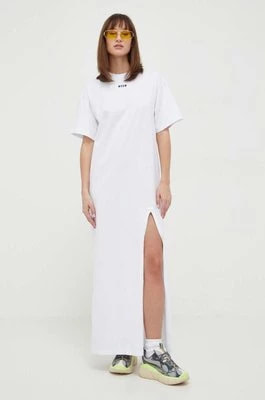 Zdjęcie produktu MSGM sukienka bawełniana kolor biały maxi oversize