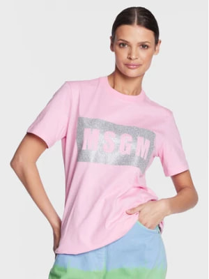 Zdjęcie produktu MSGM T-Shirt 3441MDM520G 237002 Różowy Regular Fit