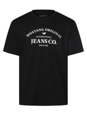 Zdjęcie produktu Mustang Koszulka Herrern - styl Austin Mężczyźni Bawełna czarny nadruk,