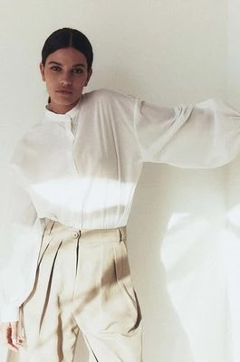 Zdjęcie produktu MUUV. koszula bawełniana Ample damska kolor biały relaxed ze stójką