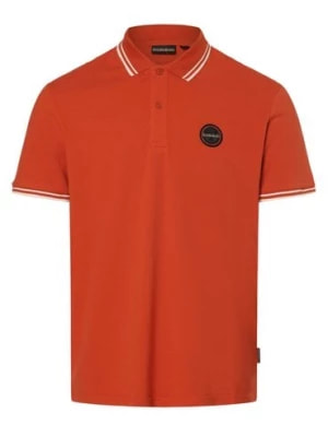 Zdjęcie produktu Napapijri Męska koszulka polo - Macas Mężczyźni Bawełna pomarańczowy jednolity,