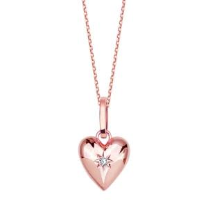 Zdjęcie produktu Naszyjnik srebrny pokryty różowym złotem z diamentem - BeLoved BeLoved - Biżuteria YES