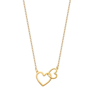 Zdjęcie produktu Naszyjnik srebrny pozłacany - serca - Love Love - Biżuteria YES
