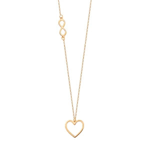 Zdjęcie produktu Naszyjnik srebrny pozłacany - serce - Love Love - Biżuteria YES
