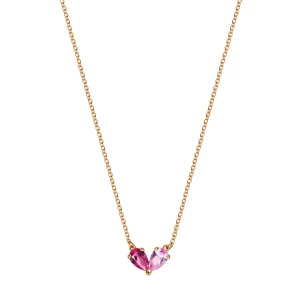 Zdjęcie produktu Naszyjnik srebrny pozłacany z cyrkoniami - serce - Sweet Love Sweet Love - Biżuteria YES